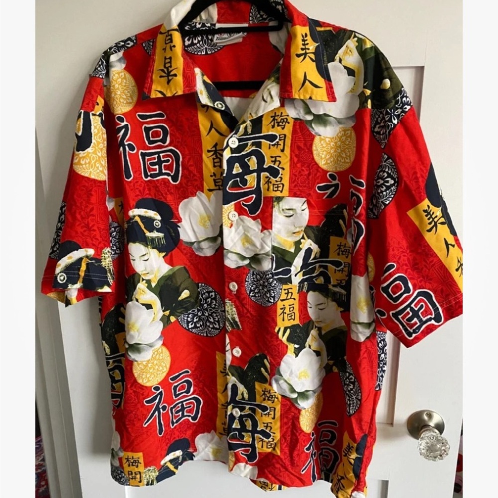 Men’s Vintage Third Rail Japan Japanese Geisha Shirt USA Made XL